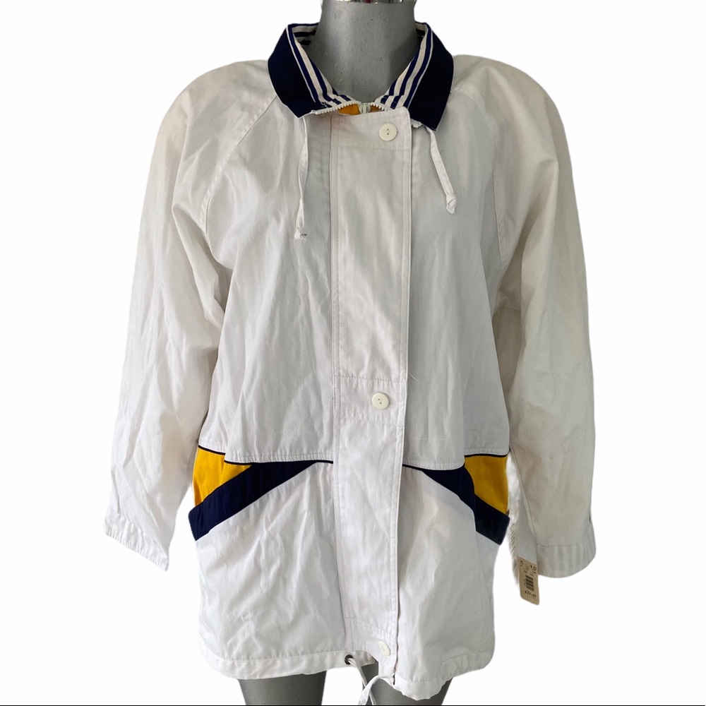 New York Girl Vintage Jacket Windbreaker Preppy Colorblock Old Money 90’s Y2K L